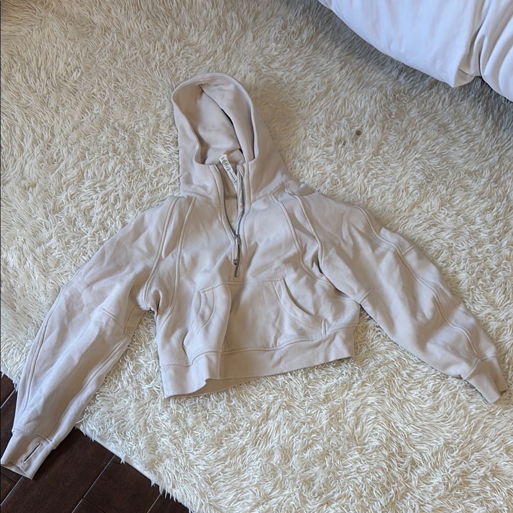 Lululemon Athletica Beige Cropped Hoodie